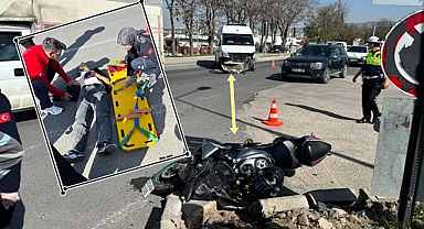 Motosiklet ile minibüs çarpıştı: 1 yaralı