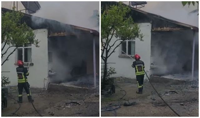 Müstakil evde çıkan yangın korkuttu 