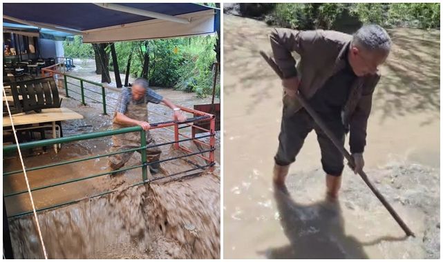 Sağanak sonrası sel: Restoranlar ve evler zarar gördü