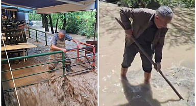 Sağanak sonrası sel: Restoranlar ve evler zarar gördü