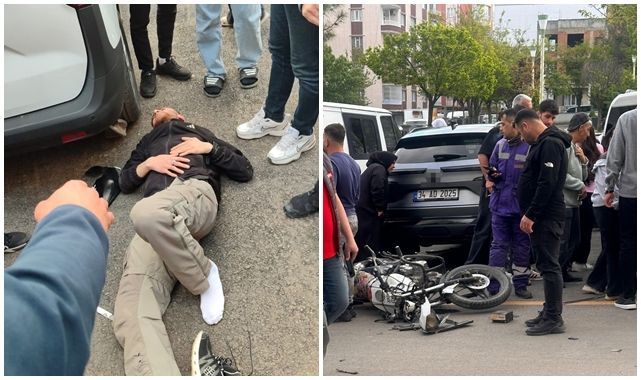 Transit araçla çarpışan motosikletli yaralandı 