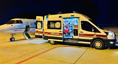 Uçak ambulans minik hasta için devrede