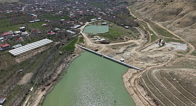 Yapımı tamamlanan göletin su seviyesi yükseldi