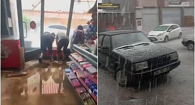 Yoğun yağışlarla birlikte iş yerlerini su bastı!