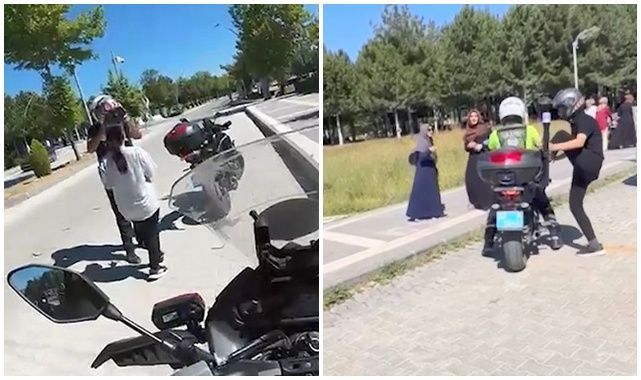 AYT sınavı için trafik dronla izlenip öğrenciler motorlarla yetiştirildi