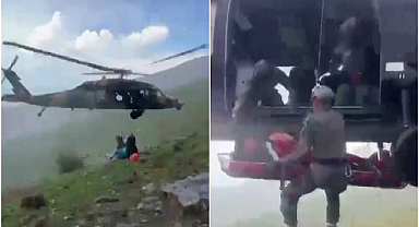 Dağda kalp krizi geçiren vatandaş askeri helikopterle kurtarıldı