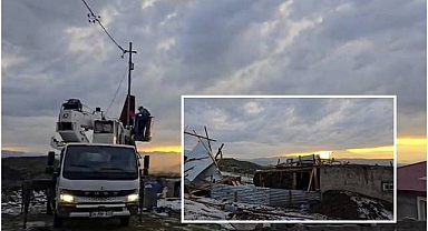 Dolu ve şiddetli rüzgar bir evin çatısını uçurdu