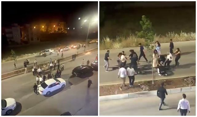 Düğün konvoyunda kavga: Gelin ve damat müdahale etti