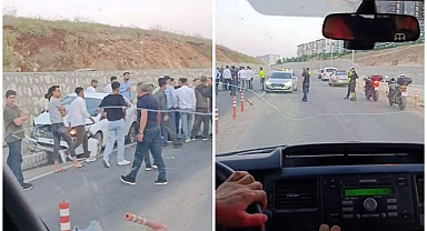 Düğün konvoyunda korkutan kaza