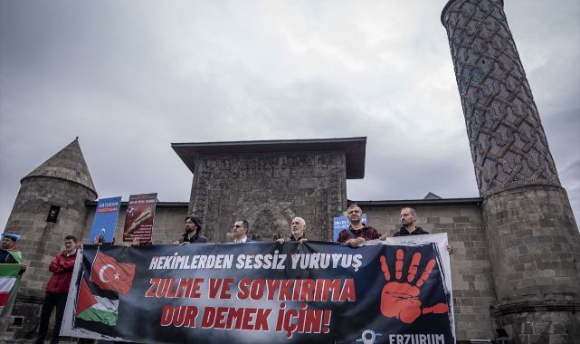Erzurum'da Gazze için 134 haftadır eylem yapıyorlar 
