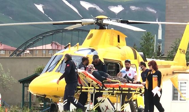 Erzurum’da kritik hasta ambulans helikopterle sevk