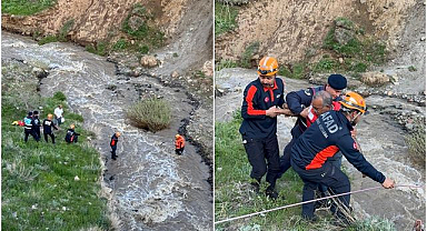 Erzurum'da mantar toplamaya gittiler, dere yükselince mahsur kaldılar