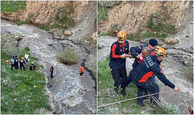 Erzurum'da mantar toplamaya gittiler, dere yükselince mahsur