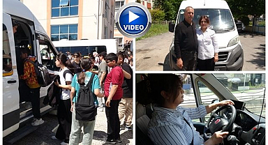 Eşine yardım için direksiyon başına geçti
