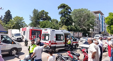Motosiklet sürücüsü hastanelik oldu