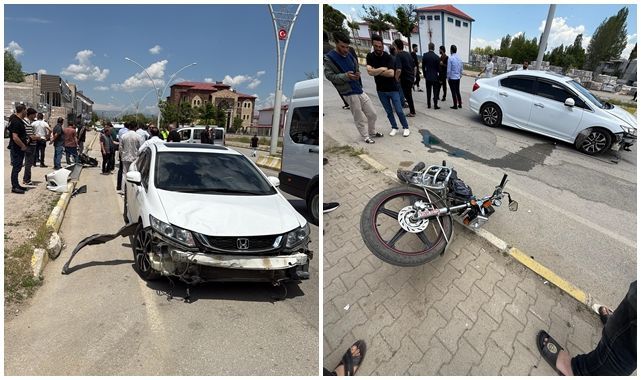 Otomobil ile motosiklet çarpıştı: 2 yaralı