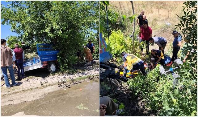 Tarla yolunda çapa motoru devrildi: Çok sayıda yaralı var