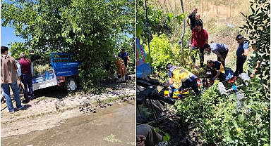 Tarla yolunda çapa motoru devrildi: Çok sayıda yaralı var