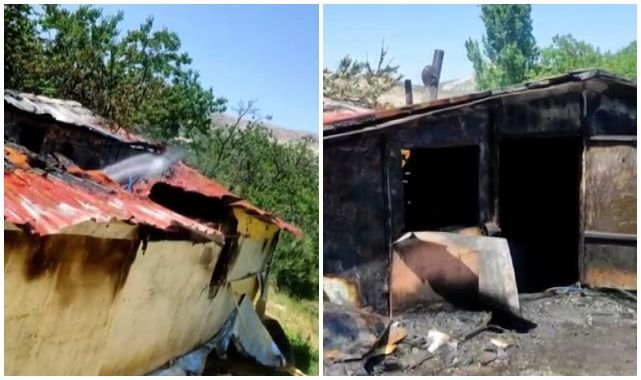 Çiftlikte çıkan yangın büyük zarara yol açtı