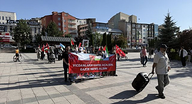 Erzurum'da sağlık çalışanlarından Gazze için sessiz yürüyüş