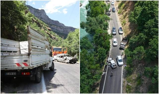 Feci kaza! Tofaş'la kamyonet kafa kafaya çarpıştı