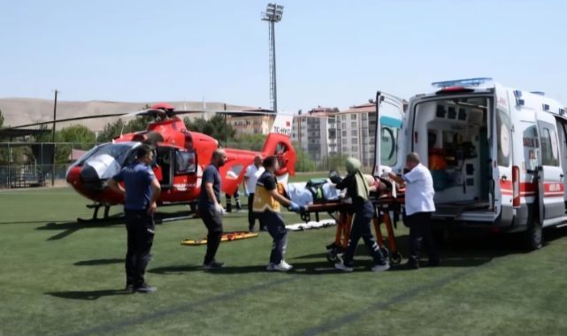 Hava ambulansı yaşlı hasta için havalandı