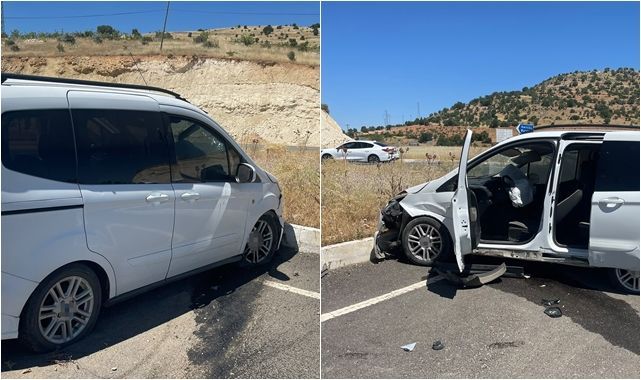 Kontrolden çıkan araç refüje çıktı