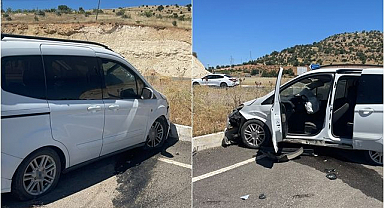 Kontrolden çıkan araç refüje çıktı