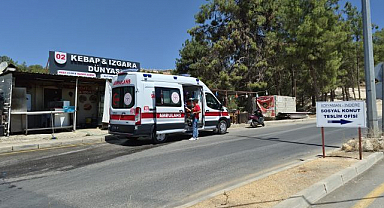 Kontrolden çıkan motosiklet devrildi