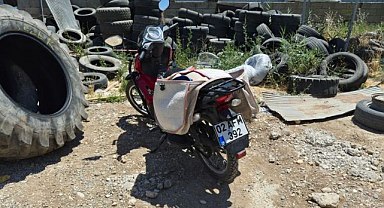 Kontrolden çıkan motosiklet devrildi