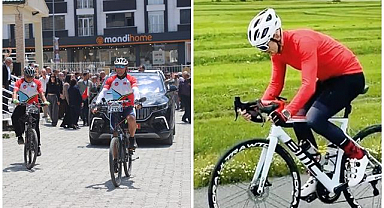 Olaylı Ardahan Valisini bisikletli sporcular uğurladı