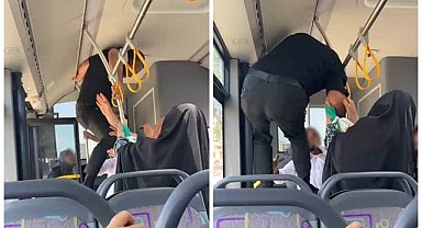 Otobüste tekmeli, yumruklu kavga!
