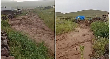 Sağanak sele dönüştü, Köy sular altında kaldı