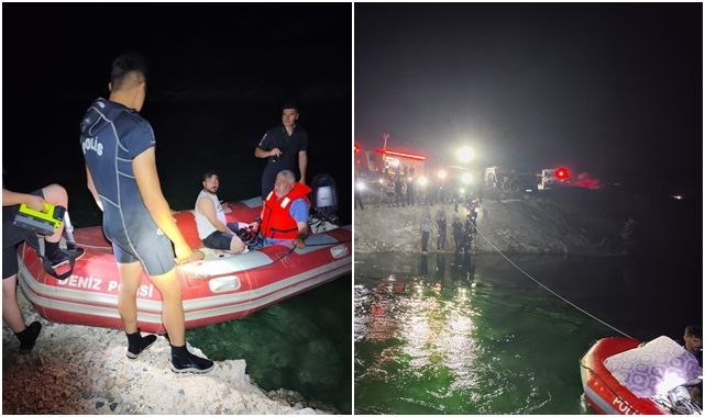 Su seviyesi yükselen nehirde mahsur kaldılar