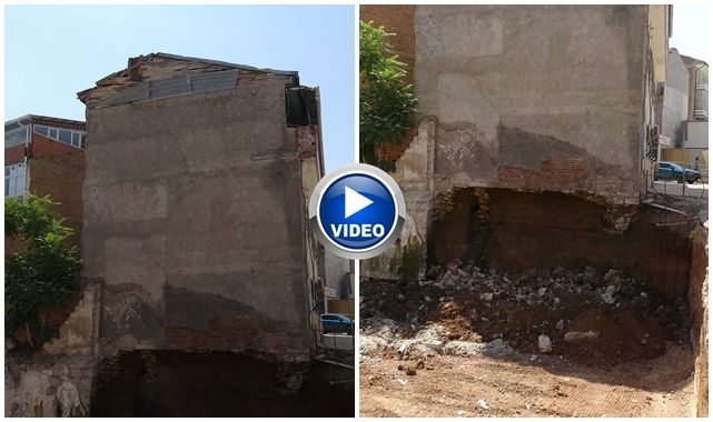 Temelde göçük oluştu, bina tahliye edildi