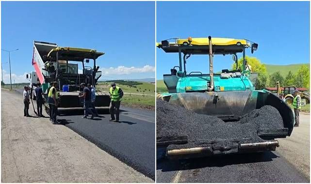 Yollarda sıcak asfalt mesaisi