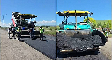 Yollarda sıcak asfalt mesaisi