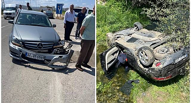 Cenazeye gelmişlerdi! Feci kazada yaralandılar
