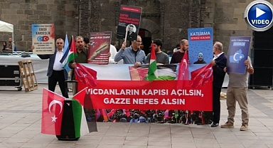 Erzurum'da sağlık çalışanlarından Gazze yürüyüşü