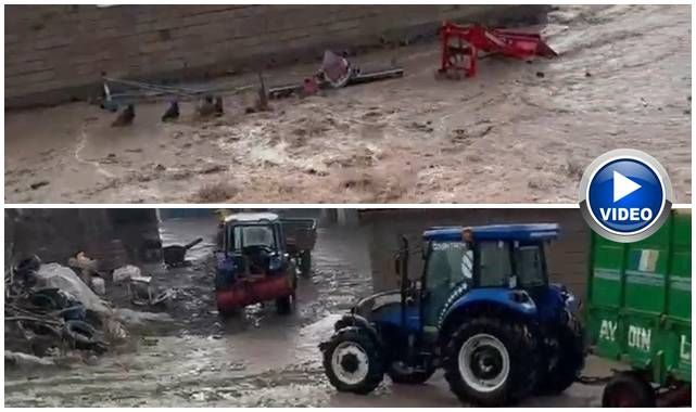 Erzurum'dan feci görüntüler! O mahalleyi sel bastı