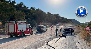 Heyelanın yükselttiği asfalta çarptı