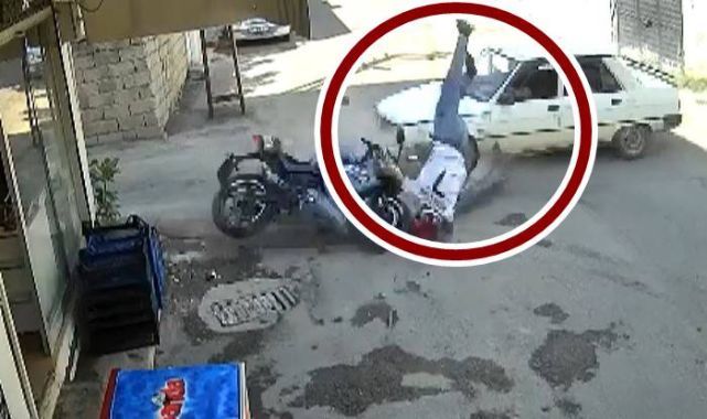 Motosikletli metrelerce havaya uçtu!
