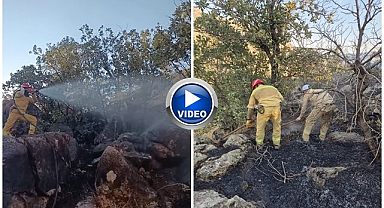 Ormanlık alanda çıkan yangın yürekleri ağza getirdi