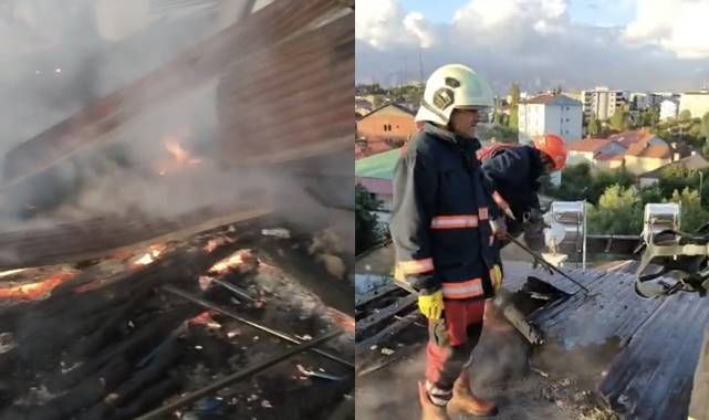 Ateş düştüğü yeri bir daha yaktı! İki gün önce söndürülen çatı yeniden yandı