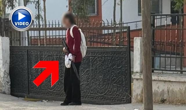 Elinde pompalı tüfekle okula gelen öğrenci böyle görüntülendi