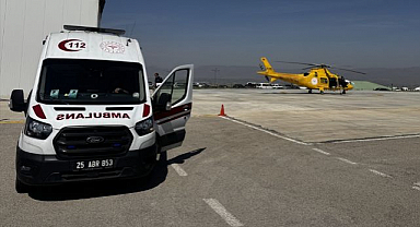 Erzurum'da rahatsızlanan hamile kadın için havalandı