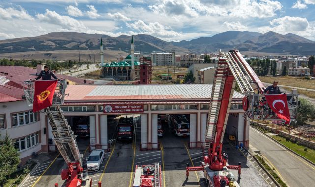 Erzurum İtfaiyesi 4,68 dakikada olay yerinde!