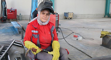 Erzurum'un kadın kaynak ustası ezber bozuyor