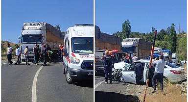 Feci kaza! Sürücü araçta sıkıştı
