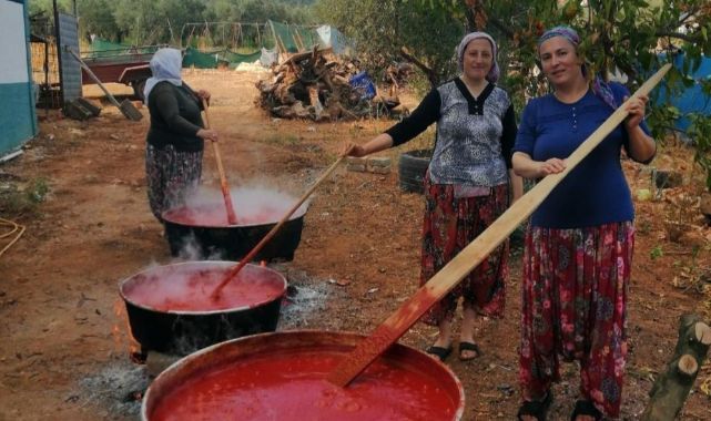 Kışlık salçalar kaynamaya başladı